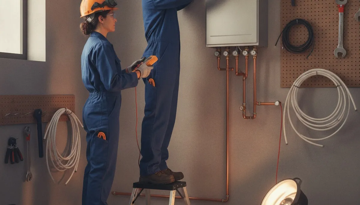 Denver plumber installs tankless water heater for home service in Denver, CO